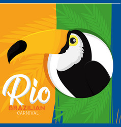 Cute Toucan Tropical Bird Rio De Janeiro Carnival