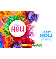 Happy holi background card design for color Vector Image