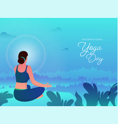 International Yoga Day Font With Back View