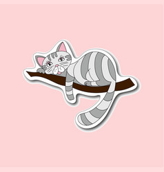 Sticker Funny Cat Doodle Cartoon Style