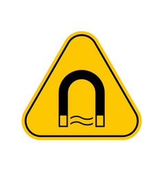 Strong Magnetic Field Warning Sign Yellow