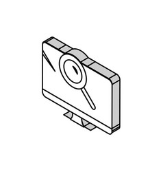 Computer Search Magnifying Glass Isometric Icon