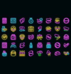 Eye Patches Icons Set Outline Beauty