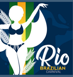 Rio De Janeiro Girl Dancer Silhouette Brazil