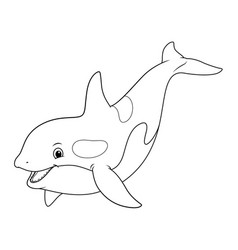 Killer Whale Cartoon Animal Bw