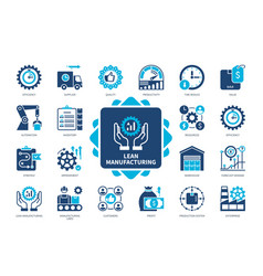 Lean Manufacturing Solid Icon Set