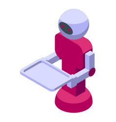 New Robot Waiter Icon Isometric Online Ai