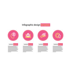 Set Line Pie Chart Infographic Arrow Growth Gear