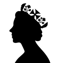 Black Silhouette Of Queen Elizabeth Ii