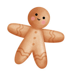 Christmas Gingerbread Man Watercolor Style