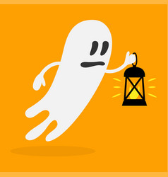 Cute Ghost Character With Flashlight Halloween