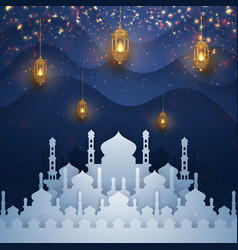 Ramadan Kareem Background With Glowing Latern