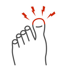 Sore Big Toe Thin Line Icon Body Pain Concept