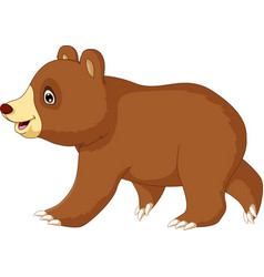 Cute Brown Bear Cartoon Posing