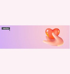 Hand Holding A Heart On Modern Gradient