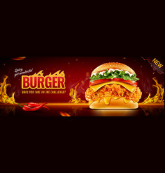 Hot Fried Chicken Burger Banner Ads