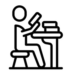 Learn School Desk Icon Outline Online