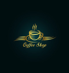 Luxury Coffee Shop Logo Design Gold Coffee