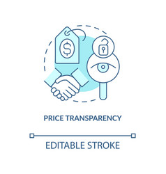 Price Transparency Turquoise Concept Icon