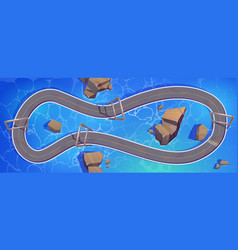 Speed Race Car Track Above Water For Game