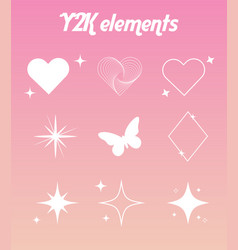 Y2k Element Set Of Clean Shining Icons Sparkle