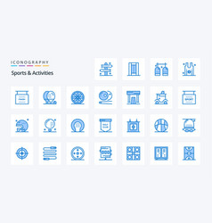 25 Sports Activities Blue Icon Pack