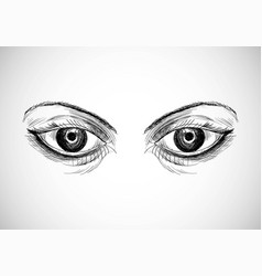 Beautiful Hand Drawn Eyes Sketch Design