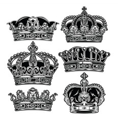 Crown Black and White Vector Images (over 16,000)