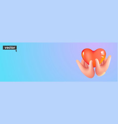 Hand Holding A Heart On Modern Gradient