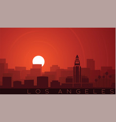 Los Angeles Low Sun Skyline Scene