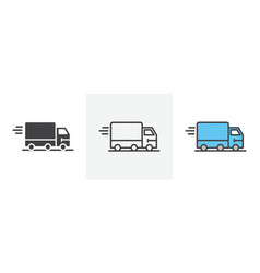 Moving Truck Icon Set Delivery Van Symbol Fast