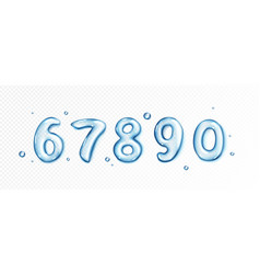 Realistic Water Number Type Isolated Drop Font