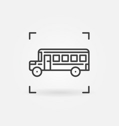 School Bus Thin Line Concept Icon Or Sign