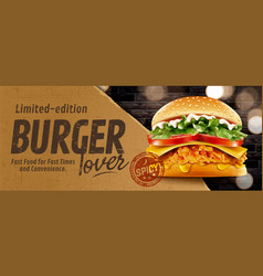 Fried Chicken Burger Banner Ads