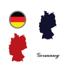 Germany Map With The German Flag