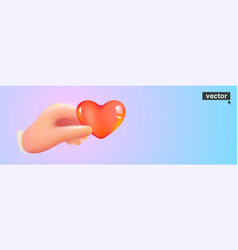 Hand Holding A Heart On Modern Gradient