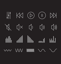 Music Player Interface Icons Flat Icons