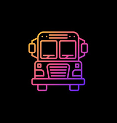 School Bus Colored Line Icon Schoolbus