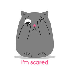 Cat Sad Is Afraid Inscription Below Im Scared