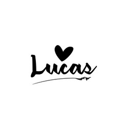 Lucas Name Text Word With Love Heart Hand Written