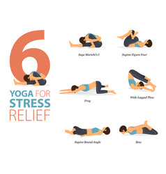 6 Yoga Poses For Stress Relief Concept