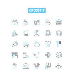 Crossfit Line Icons Set Workout Fitness