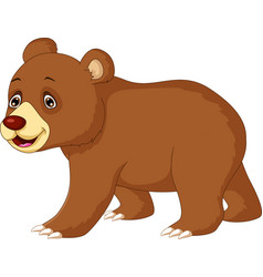 Cute Brown Bear Cartoon Posing