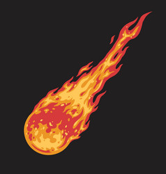 Fiery Meteorite Flat Emblem Colorful