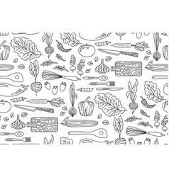 Vegetables Cartoon Seamless Background Pattern