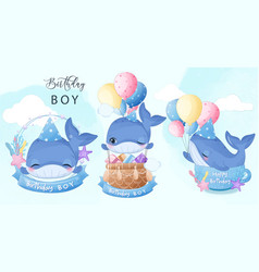 Birthday Boy Cute Little Whale