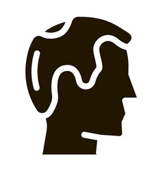 Balding Man Profile Icon Glyph