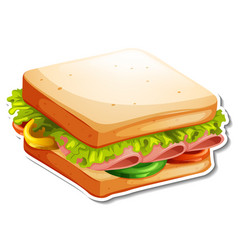 Bologna Sandwich Sticker On White Background