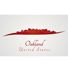 Oakland Skyline In Red