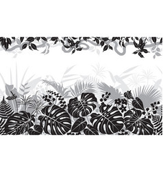 Black outline flower seamless Royalty Free Vector Image